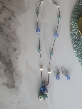 Blue Glass Hand Made